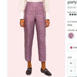 Kate Spade Party Bubbles jacquard high waisted cropped pants 6 pink Spring